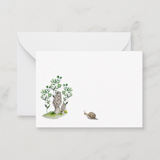 Cute waterverf paddenstoelpatroon koffiekaart mok notitiekaartje (Voorkant)