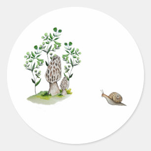 Cute waterverf paddenstoelpatroon koffiekaart mok ronde sticker