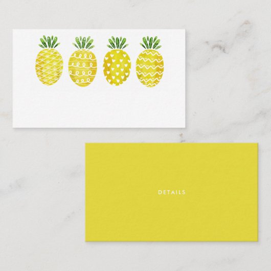 Cute Waterverf Pananappels Mix Pattern Plaatskaartje (Voorkant / Achterkant)