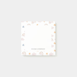 Cute Waterverf Pastel Rainbow Cloud Stars Post-it® Notes