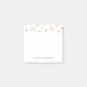 Cute Waterverf Pastel Rainbow Cloud Stars Post-it® Notes (Voorkant)