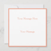 Cute Waterverf Peach Greenery Monogram Card (Achterkant)