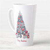 Cute Waterverf Penguin Dreaming of Kerstmis Latte Mok (Linkerhoek)