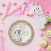 Cute Waterverf Penguin Gender Neutral Baby shower Papieren Bordje (Feest)
