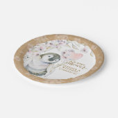 Cute Waterverf Penguin Gender Neutral Baby shower Papieren Bordje (Gekanteld)