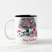 Cute Waterverf Penguin Two Tone Kerstmis Mok (Links)