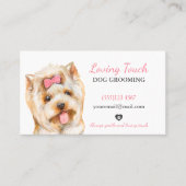 Cute Waterverf Pet Dog Grooming Service Visitekaartje (Voorkant)