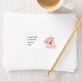 Cute Waterverf Pig Return-adres Etiket (Insitu)