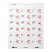 Cute Waterverf Pig Return-adres Etiket (Full Sheet)