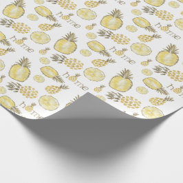 Cute Waterverf Pineappel Cadeaupapier