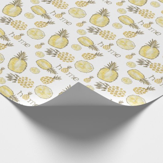 Cute Waterverf Pineappel Cadeaupapier (Hoek)