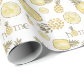Cute Waterverf Pineappel Cadeaupapier (Rol Hoek)