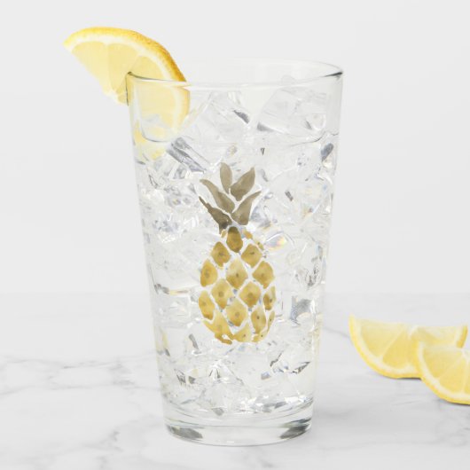 Cute Waterverf Pineappel Glas (Voorkant ijs)