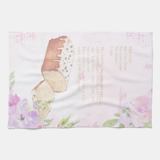 Cute Waterverf Plain Cake Recipe Theedoek (Horizontaal)