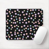 Cute Waterverf Polka Dot Colorful Black Pattern Muismat (Met muis)