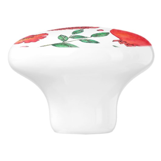Cute Waterverf Pomegranate Fruit Keramische Knop (Zijkant)