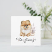 Cute Waterverf Pomeranian be strong calligrafie Kaart (Staand voorkant)