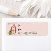 Cute Waterverf Porcupine-kerstcadeaulabel Label (Insitu)