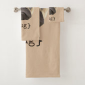 Cute Waterverf Pug Face Definition Bad Handdoek (Insitu)