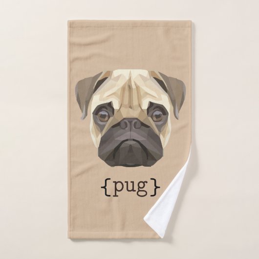 Cute Waterverf Pug Face Definition Bad Handdoek (Handdoek)