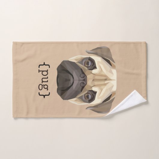 Cute Waterverf Pug Face Definition Bad Handdoek (Handdoek)