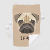 Cute Waterverf Pug Face Definition Golfhanddoek (Insitu)