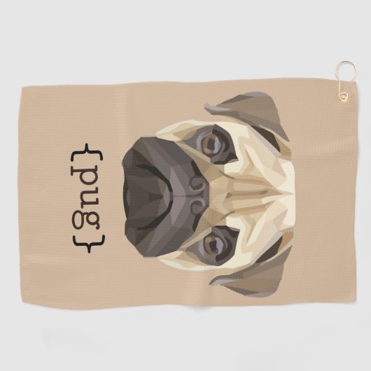 Cute Waterverf Pug Face Definition Golfhanddoek (Horizontaal)