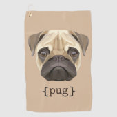 Cute Waterverf Pug Face Definition Golfhanddoek (Voorkant)