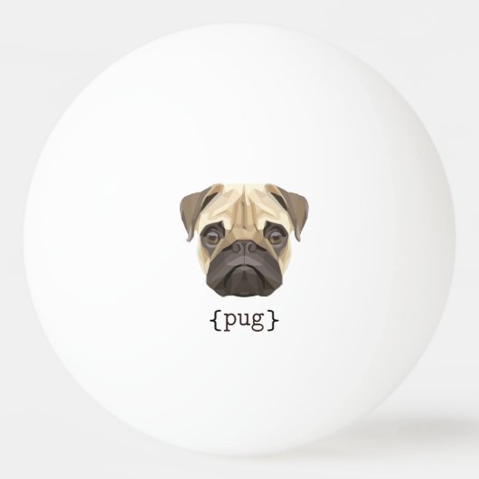 Cute Waterverf Pug Face Definition Pingpongbal (Achterkant)