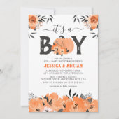 Cute Waterverf Pumpkin 'Het is een jongen' Baby sh Kaart (Voorkant)