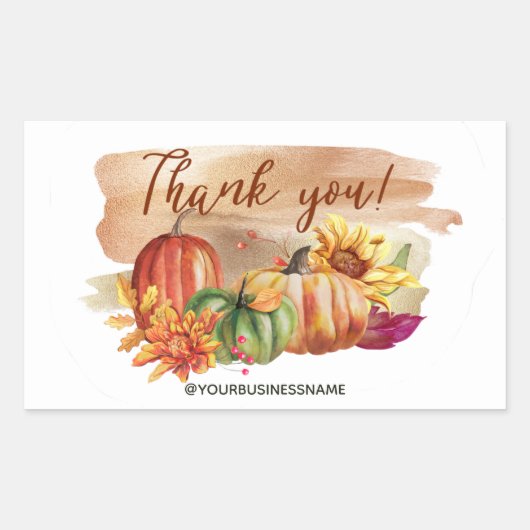 Cute Waterverf Pumpkins Thanksgiving Rechthoekige Sticker (Voorkant)