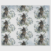 Cute Waterverf Puppy Dog Cadeaupapier (Vlak)