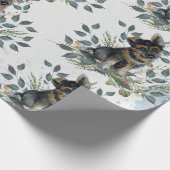 Cute Waterverf Puppy Dog Cadeaupapier (Hoek)