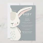Cute Waterverf Rabbit Baby shower Kaart (Voorkant)
