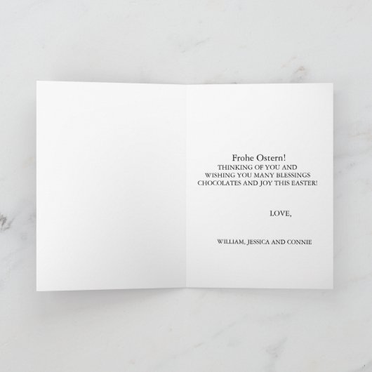 Cute Waterverf Rabbit Bunny Hare Easter Floral Bedankkaart (Binnen)