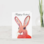 Cute Waterverf Rabbit Bunny Hare Easter Humor Bedankkaart (Voorkant)