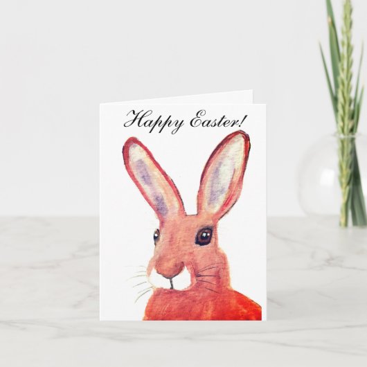Cute Waterverf Rabbit Bunny Hare Easter Humor Bedankkaart (Voorkant)