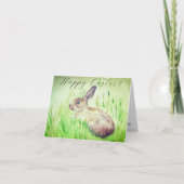 Cute Waterverf Rabbit Bunny Hare Easter Humor Egg Bedankkaart (Voorkant)