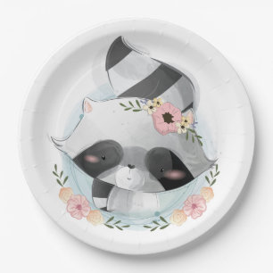 Cute Waterverf Raccoon Baby shower Bord