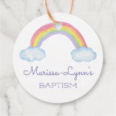 Cute Waterverf Rainbow Baptisme Christening Bedankjes Labels (Achterkant)