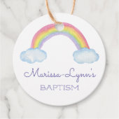 Cute Waterverf Rainbow Baptisme Christening Bedankjes Labels (Voorkant)