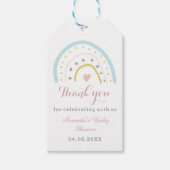 Cute Waterverf Rainbow Dank u Baby shower Cadeaulabel (Voorkant)