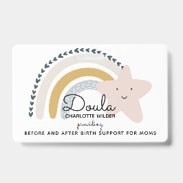 Cute Waterverf Rainbow Doula Birth Services ID Badge