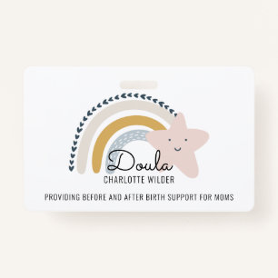 Cute Waterverf Rainbow Doula, echtgenote Badge
