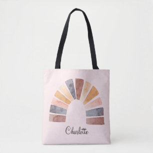 Cute Waterverf Rainbow Gepersonaliseerd Kind Tote Bag