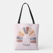 Cute Waterverf Rainbow Gepersonaliseerd Kind Tote Bag (Achterkant)