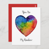 Cute waterverf Rainbow Heart Briefkaart (Voorkant / Achterkant)