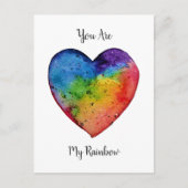 Cute waterverf Rainbow Heart Briefkaart (Voorkant)