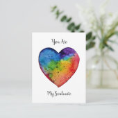 Cute waterverf Rainbow Heart Briefkaart (Staand voorkant)
