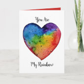 Cute waterverf Rainbow Heart Feestdagen Kaart (Voorkant)
